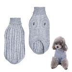 Dog Sweater, Turtleneck Dog Jumper, Winter Knitted Pet Pullover, Warm Puppy Sweater Coat Vest Knitwear Clothes, Crochet Dog Apparel for Small Medium Dogs and Cats Autumn Winter Indoor Outdoor (M)