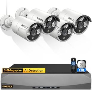 {HD 3K 5.0MP & 60 Days Storage} AI Detected POE Security Camera Systems, OOSSXX 8 Channel Outdoor Surveillance Video System, 4pcs IP67 Waterproof Cameras with Audio, 2TB