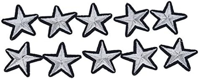 Hongma 10pz Patches Patch Toppe Toppa Ricamato Applique Embroidery con Ferro da Stiro Stella Stelle Star Glitter per Vestito Cappello Jeans