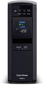 CyberPower CP1500PFCLCD PFC Sinewave UPS System, 1500VA/1000W, 12 Outlets, AVR, Mini Tower,Black