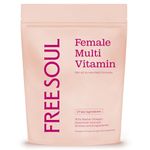Women's Multivitamins & Minerals with Marine Collagen & Hyaluronic Acid | 27 Essential Vitamins, Minerals, & Botanicals | Gluten-Free & No Synthetic Fillers or Binders | 60 Tablets | Free Soul