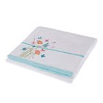 HOMESCAPES 100% Turkish Cotton 'Floral Butterfly' White Bath Towel Colourful Butterfly and Flowers