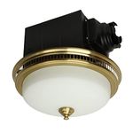 Akicon Ultra Quiet 110 CFM Round Exhaust Bathroom Fan with Light and Nightlight Brushed Gold (3x9W GU24 Base LED Bulbs and 1pcs E12 Nightlight Included)