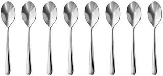 Robert Welch Kingham Bright Cutlery Coffee/Espresso Spoon, Set of 8. Suitable for Espresso, Small Coffee. Made from Stainless Steel. Dishwasher Safe.