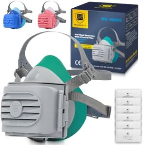 BEESAFETY Reusable Half Face Respirator Mask with 6 Filters for Dust,Painting, Sanding,Welding,Chemical Fumes,Gas, Asbestos,Grinding (Grey)