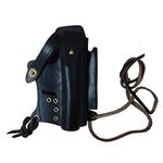 warreplica US Walther P-22 Black Leather Holster with Magazine & Silencer Pockets