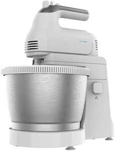 Cecotec Robot Pâtissier PowerTwist 500 Steel. Bol Auto-giratoire en Acier Inoxydable, 3.5 L de Capacité, 5 Niveaux de Vitesse, Fonction Turbo, et 3 Accessoires, Moteur de 500 W.