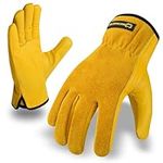 WESTWOOD FOX Safety Work Gloves for Men and Women Thorn-Proof Breathable Leather Garden Gloves Heavy Duty Flexible Padded Palm Gloves for Gardening Mechanics Construction Utility