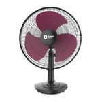 Orient Electric 400 mm Table 77 | High Speed Table Fan | 2100 RPM 95 CMM | 100% Copper Motor | 90 Degree Oscillation | 3 Speed Control | Military Grade Guard | Black & Red