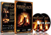 Fireplace Dvd - Fireplace XXL - Filmed in 4k - 2 Dvds Set with Double Extra Long Fires with Burning Wood Sounds