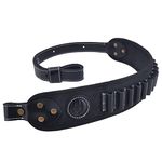 WAYNE'S DOG Leather Rifle Sling Gun Ammo Shell Holder Straps Loops for .30-30 .308 .30-06, 45-70 Cartridges (Black)