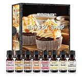 Fragrance Oil Gift Set - Bakery Shop - Chocolate, Vanilla, Sugar Cookies, Cupcake, White Chocolate Cake, Butterscotch Cake, Birthday Cake, Strawberry Shortcake - Premium Grade, 10mL Each by Sponix