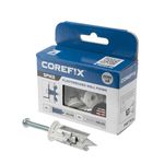 Corefix Spike Heavy Duty Plasterboard Fixings 4 Pack, DIY Kit with M5x40mm Screws. Easy to Install with NO Drill Required. Drywall Anchor, Wall Plug Alternative Suitable for All Plasterboard Types.