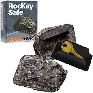 Performore Hide A Key in a Real Looking Rock/Stone, Holds Standard Sized Spare Keys by Rockey Safe, Fits in with your Landscaping and Yard, Resistant to Outdoor Elements