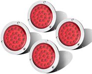 LIMICAR Round LED Tail Light, 4 Inch LED Trailer Lights, Brake Stop Turn Signal Running Trailer Brake Lights w/Chrome Bezels for Truck Trailer RV Jeep UTE UTV