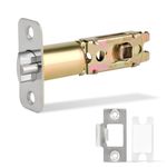 Adjustable Deadlatch 2-3/8'' or 2-3/4'', Keyed Entry Door Lock 45° Turning Angle Replacement Latch and Strike with Dust Box,Smart Door Lock Deadlatch