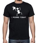 I Pooped Today ! - Funny Adult Bathroom Poop Humor - Party Novelty Mens T-Shirt (Black, Large)