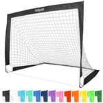 GoSports Team Tone 4 ft x 3 ft Portable Soccer Goal for Kids - Pop Up Net for Backyard - Black