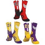 Bingfone 3 Pairs Basketball Socks,C