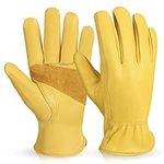 Leather Work Gloves Stretchable Fle