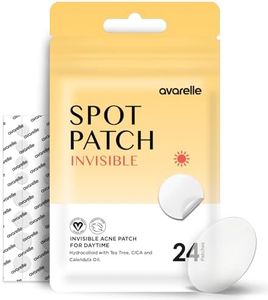 AVARELLE Invisible Acne Spot Patch (24 Count) Ultra Thin Hydrocolloid Spot Sticker for Day Time Acne l For Covering Zits & Blemish with Calendula, Rosehip Seed, Vegan, Cruelty Free