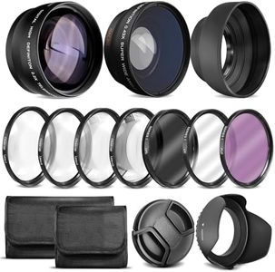 Ultra Deluxe Lens Kit for Canon Rebel T3, T5, T5i, T6, T6i, T7i, EOS 80D, EOS 77D Cameras with Canon EF-S 18-55mm is II STM Lens - Includes: 7pc 58mm Filter Set + 58mm Wide Angle and Telephoto Lens