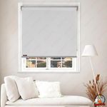 HIPPO 100% Simple Blackout Roller Blinds for Windows UV Protection Corded Roll Up and Down Blinds for Home & Office Customizable (Milk-White, 4FTX9FT)