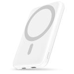 podoru for Magsafe Power Bank, 5000mAh Magnetic Powerbank with Type-C Cable 20W PD Fast Charging Input Wireless Portable Charger for iPhone 15/14/13/12/Pro/Pro Max-white