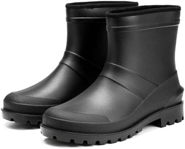 pfoosnd Ankle Rubber Rain Boot Mens Ankle Rain Shoes Waterproof Garden Boots Mens Short Rain Boots (Black, 7, US Footwear Size System, Adult, Men, Numeric, Medium, 7)