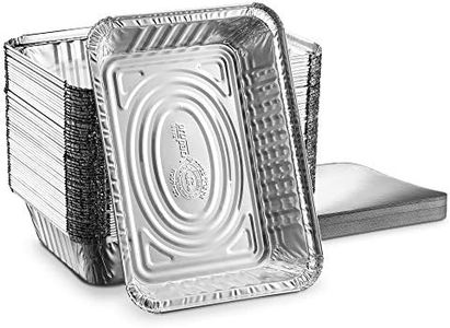 [50 Pack - 2 1/4lb Combo] Propack Disposable Aluminum Foil Meal Prep Cookware Containers With Board Lids, Oven, Toaster, Grill, Cooking, Roasting, Broiling, Baking, Events, Take Out, Restaurant