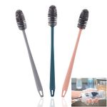 Bottle Cleaning, 3PCS Bottle Brush, Long Handle Soft Silicone Bottle Cleaner Brush, Silicone Dish Brush, 33 x 3,5CM, for Cleaning Bottles Glass Cup Thermoses Various Containers