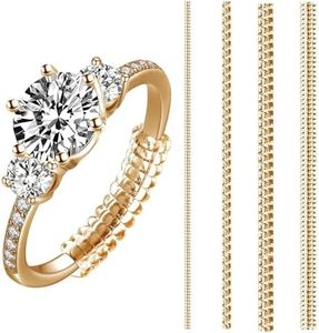 Invisible Ring Size Adjuster for Loose Rings, Ring Adjuster Fit Any Rings, Assorted Sizes of Ring Sizer (Golden Colour)