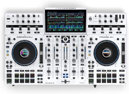 Denon DJ PRIME 4+ White DJ Controller – 4-Deck Standalone Mixer