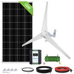 ECO-WORTHY 12V 500W Solar Wind Power Kit: 1x 400W Wind Turbine Generator with Hybrid Controller + 1x 100W Mono Solar Panel for Home/RV/Boat/Farm/Street Light and Off-Grid Appliances