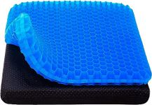 Gel Seat Cushion-Cooling Seat Cushion,Portable Gel Seat Cushion Suitable for Home Office Chair Car Wheelchair (Blue)