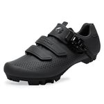 Mens Mountain Bike Shoes Womens, MTB Shoes Indoor Exercise Bike Shoes Compatible Installation SPD 2 Bolts Pedals Cycling Shoes Black Size UK 11