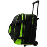 Pyramid Prime Double Roller 2 Ball Bowling Bag with Large Separate Compartment for Bowling Shoes (Up to US Mens Size 15) or Accessories, Retractable Handle - Extends to 40"