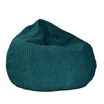 rucomfy Beanbags Large Corduroy Slouchbag. Plush Bean Bag Chair for Adults, Teens and Kids. Home Furniture Seating for Living Room or Bedroom. Machine Washable - 80cm x 110cm (Teal, Beanbag Only)