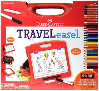 Faber-Castell Do-Art 3-in-1 Travel Easel - 30 Piece Tabletop Easel for Kids with Art Supplies, Multicolor