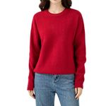 Simple&Opulence Women's Pullover Sweaters,Soft and Skin-Friendly Christmas Long Sleeve Loose Fit Jumper Tops,Red,L