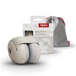 Alpine Muffy Baby Ear Defender for Babies and Toddlers up to 48 Months - CE & UKCA Certified - Noise Reduction Earmuffs - Comfortable Baby Headphones Against Hearing Damage & Improves Sleep - Sand