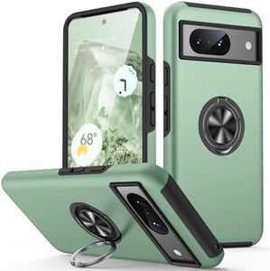 KOVASIA for Google Pixel 8 Case with Kickstand, Support Magnetic Car Mount Case for Pixel 8, Slim Fit Full Body Protective Shockproof Phone Case for Google Pixel 8 5G, Light Green