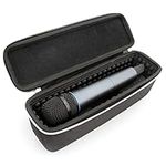 CASEMATIX Wireless Microphone Case Compatible with Two Wireless Mic System Microphones Up To 10.75" by Sennheiser, Shure and More - Sleek Mic Case For Travel with Zipper for Singing or Karaoke