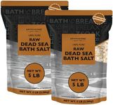 Aromasong Raw Dead Sea Salt for Soaking - Minimal Cleaned Bath Salt Soak - 10 Lbs (2 x 5 lb. Bags) Bulk Resealable Pack - Leaves Your Skin Softer Then Epsom Salt