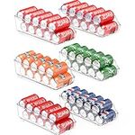 SimpleHouseware Soda Can Dispenser for Refrigerator/Pantry, Set of 6, Clear