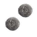 2Pcs Steel Wool 410 Stainless Steel Scourers Scrubber Pad Scouring Pad Sponge Kitchen Cleaning Ball for Dishes Pots Pans and Ovens. Easy scouring for Tough Kitchen Cleaning 20g Each