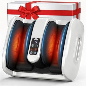Foot Massager Machine with Heat & Cooling, Deep Tissue Kneading Vibration Foot and Calf Massager w/ Adjustable Modes, Timer & Auto Shut-Off, Washable Liners, Large Size Home Office Gift for Men Women