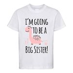 Dovitee Im Going to be a Big Sister t-Shirt for Girls with Cute Pink Dinosaur