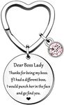 HULALA Funny Thank You Boss Lady Gifts Keyring Keychain Women Thanks For Being My Boss Key Rings For Boss Day Birthday