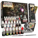 The Army Painter Wandering Monsters DnD Acrylic Paint Set with 20 Warpaints, Bonus Item - Acrylic Paints for Plastic Models and Miniatures, 20 Acrylic Warpaints, Quickshade Washes, Metallic and Effect Paints